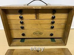 Moore & Wright Engineers Toolmakers Wooden Cabinet Tool Chest -7 Drawers & 2 Key