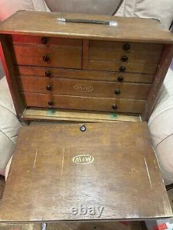 Moore & Wright Vintage Engineers 8 Drawer Cabinet Tool Box Cabinet Chest
