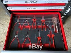 Muller Kraft 6 Drawer & Side Cabinet Locking Tool Chest with 245 Tools