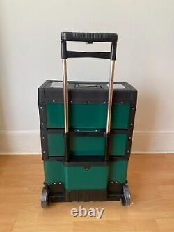 NEW 3 Part Mobile Rolling Wheels Trolley Cart Storage Cabinet Stackable Tool Box