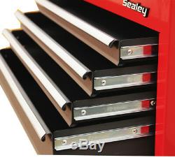 NEW Sealey 6 Drawer Ball Bearing Roller Cabinet Tool Chest RED Matt Grey 2pc