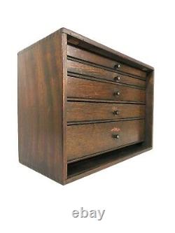 Neslein Engineers Toolmakers Wooden Cabinet Tool Chest 5 Drawers