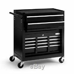 New Heavy Duty, High Capacity Tool Chest Box Storage Drawer & Cabinet Black