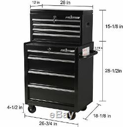 New Quality Brand Lockable 26-inch 4 Drawer Bottom Chest Tool Cabinet Black