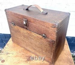 Oak drawer antique carpenters cabinet drawer vintage tool box engineers chest
