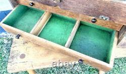 Oak drawer antique carpenters cabinet drawer vintage tool box engineers chest