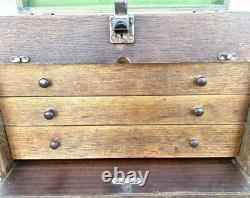 Oak drawer antique carpenters cabinet drawer vintage tool box engineers chest