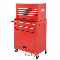 Portable Removable Top Chest Rolling Tool Storage Box Cabinet Sliding 6 Drawers