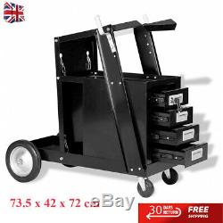 Portable Rolling Steel Welding Cart with4 Drawer Tool Storage Organisation Cabinet