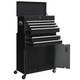 Portable Tool Chest Box On Wheels With 6 Drawers For Garage And Workshop, Black