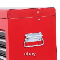 Portable Toolbox Tool Chest Metal Tools Cabinet on Wheels 6 Drawers Rollcab Red