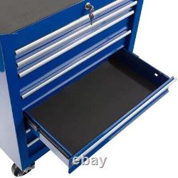 Pro Tools Steel Chest Blue Tool Box Roller Cabinet 7 Drawers