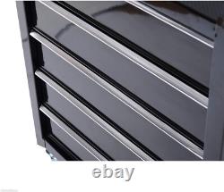 Professional Rolling Tool Cabinet 5 Drawer Chest Metal Garage Trolley Keys Black