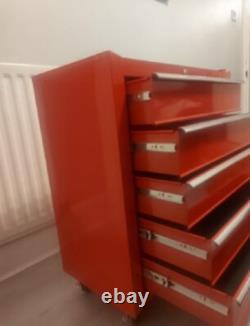 Professional Rolling Tool Cabinet 5 Drawer Metal Workshop Box Chest Trolley Red