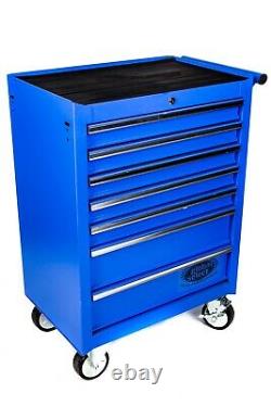 Professional Tool Chest Roller Cabinet 7 Drawer With Ball Bearing Runners Blue