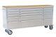 Progen 72 Inch Stainless Steel 15 Drawers Work Bench Tool Chest Cabinet