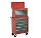 Red Sealey 14 Drawer Top Chest Box Roller Roll Cabinet Tool Storage Toolbox