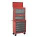 Red Sealey 17 Drawer Top Chest Box Roller Roll Cabinet Tool Storage Toolbox