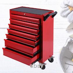 Red Tools Mechanics Tool Box Chest Ball Bearing 7 Drawers Roller Cabinet Trolley