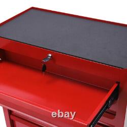 Red Tools Mechanics Tool Box Chest Ball Bearing 7 Drawers Roller Cabinet Trolley