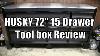 Review Husky 72 Inch 15 Drawer Triple Bay Tool Box