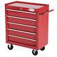 Roller Tool Cabinet 5drawers Red Trolley Cart Storage Shelf Roller Diy Equipment