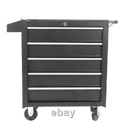 Roller Tool Cabinet Stoarge Box 5 Drawers Wheels Caster Garage Workshop Black