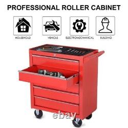 Roller Tool Cabinet Stoarge Box 5 Drawers Wheels Caster Garage Workshop Red UK