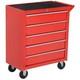 Roller Tool Cabinet Stoarge Box 5 Drawers With Wheels Caster Garage Workshop Red