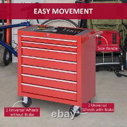Roller Tool Cabinet Storage Chest Box Garage Workshop 7 Drawers Red Lockable