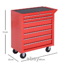 Roller Tool Cabinet Tools Storage Chest Steel Box 7 Drawers Roll Wheels Garage