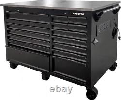 Roller cabinet Workbench In Matt Black With Stainless Steel Flip-top CT5534