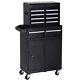 Rolling Tool Cabinet 5 Drawers Chest Mobile Garage 2 Tier Toolbox Padded Drawer