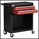 Rolling Tool Chest 2 Drawers Toolbox On Wheels Lockable Garage Trolley Cabinet