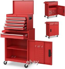 Rolling Tool Chest 5 Drawer Lockable Cabinet Detachable Metal Trolley Wheels