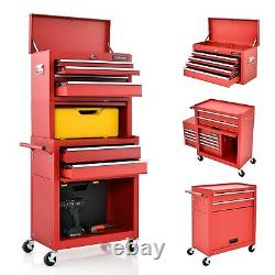 Rolling Tool Chest Combo Lockable Tool Cabinet with Wheels Drawers Adjustable