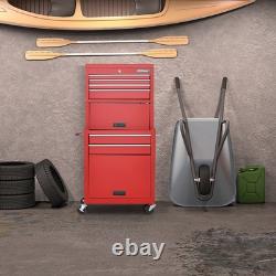 Rolling Tool Chest Combo Lockable Tool Cabinet with Wheels Drawers Adjustable