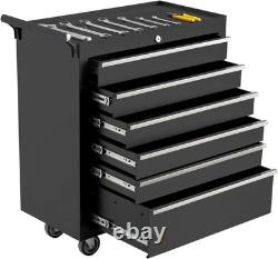Rolling Tool Chest Metal Tool Box with Wheels Tool Cabinet 6 Drawers Tool Cart