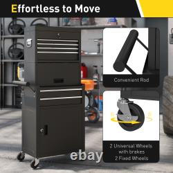 Rolling Tool Chest with 6 Drawers, 3-in-1 Tool Cabinet with Wheels