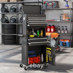 Rolling Tool Chest with 6 Drawers, 3-in-1 Tool Cabinet with Wheels