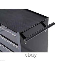 Rolling Toolbox 5 Drawers Lockable Storage Tool Cabinet Chest on Casters Black