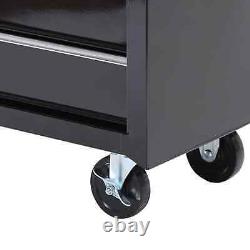 Rolling Toolbox 5 Drawers Lockable Storage Tool Cabinet Chest on Casters Black