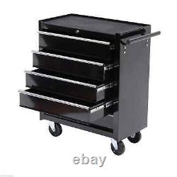 Rolling Toolbox 5 Drawers Lockable Storage Tool Cabinet Chest on Casters Black