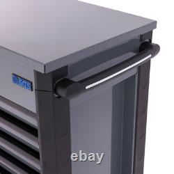 SGS 28in 6 Drawer Roller Cabinet, Tool Box on Wheels Lid Top & Side Trays Metal