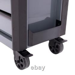 SGS 28in 6 Drawer Roller Cabinet, Tool Box on Wheels Lid Top & Side Trays Metal