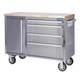 Sgs 48in Stainless Steel 4 Drawer Workbench Tool Chest Cabinet Wheels & Handle