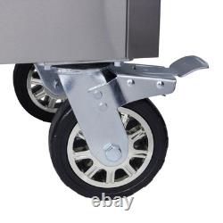 SGS 48in Stainless Steel 4 Drawer Workbench Tool Chest Cabinet Wheels & Handle