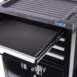 SGS 4 Drawer Roller Cabinet with Storage Compartment, Tray, Locks & Castor Brake