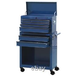 SGS Mechanics 8 Drawer Tool Box Chest & Roller Cabinet Blue