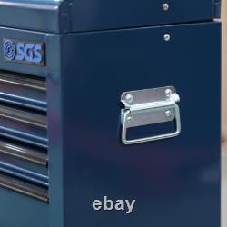 SGS Mechanics 8 Drawer Tool Box Chest & Roller Cabinet Blue